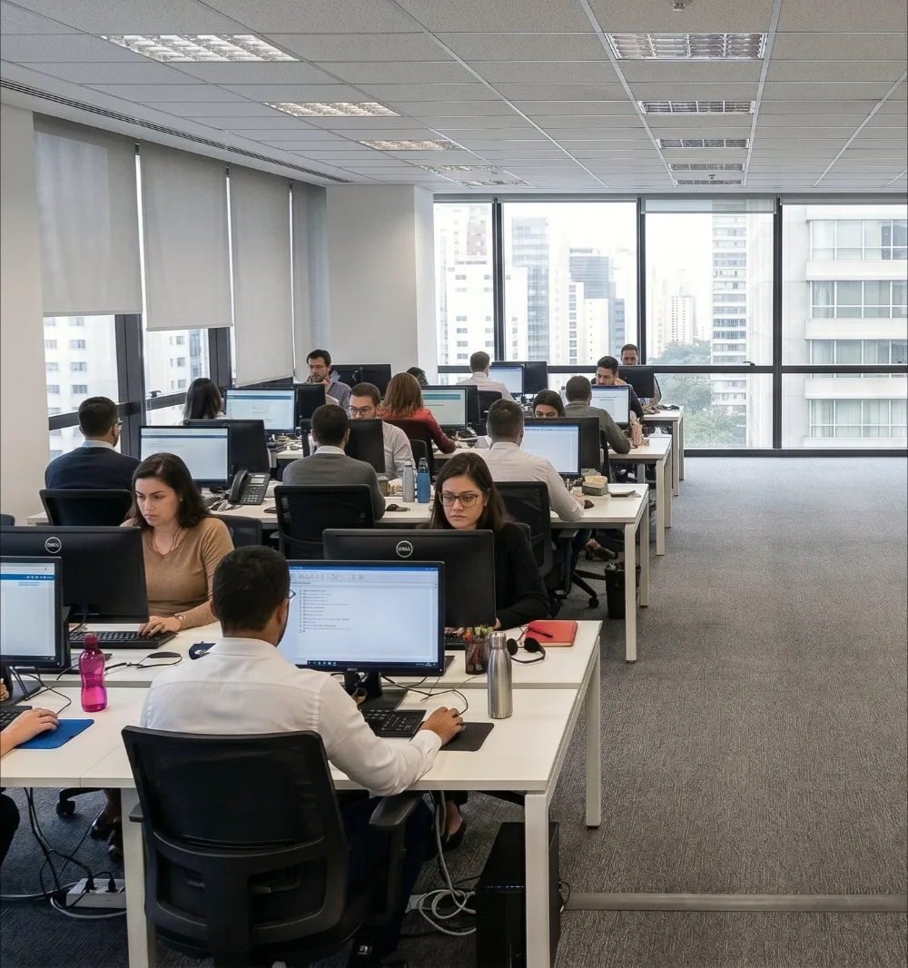 Equipe da Framasa em seu escritório em São Paulo